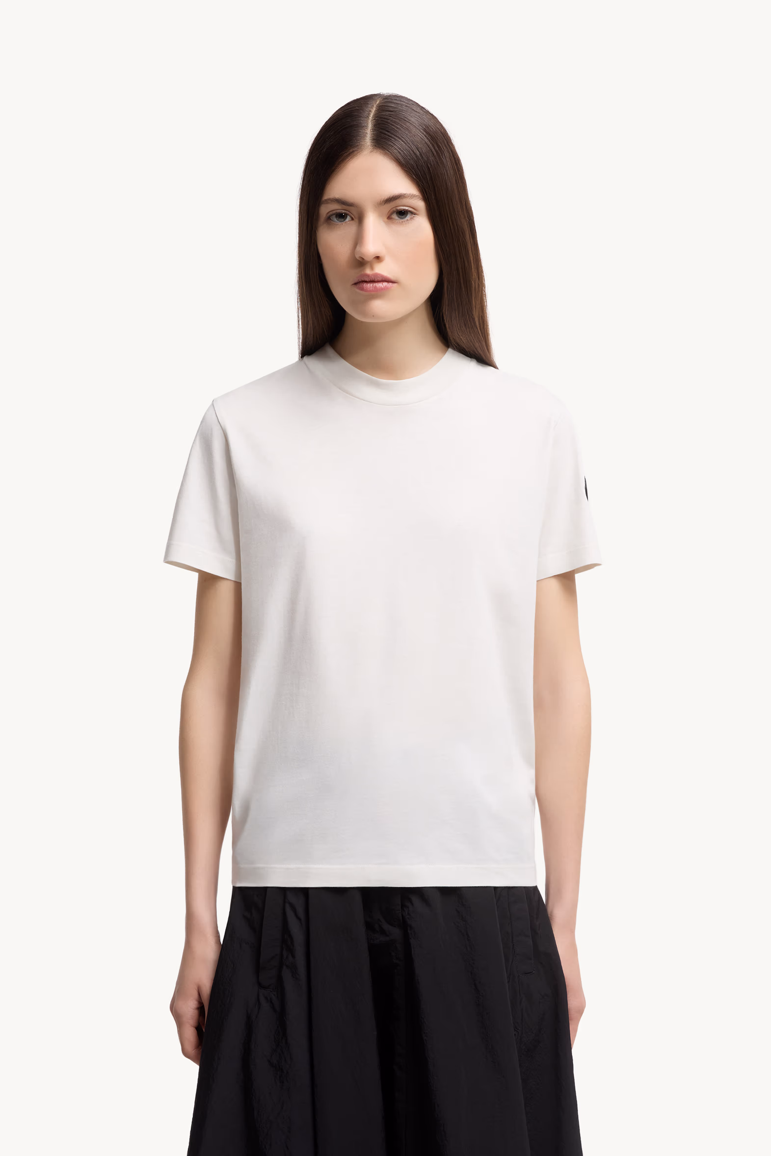 Pleated Back Cotton T-Shirt Women White Moncler 3